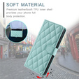Etui z klapką do Samsung Galaxy S25 FE, Rhombus Crossbody Leather, zielone