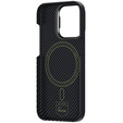 Etui BENKS Kevlar do iPhone 15 Pro, Carbon Fiber, do MagSafe, czarne