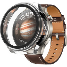 2w1 Etui + Szkło Hartowane do Huawei Watch 4 Pro, Przezroczyste, Bezbarwne