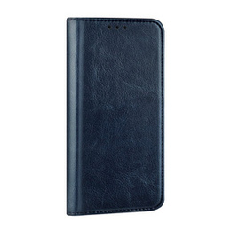 Etui do Samsung Galaxy A54 5G, skórzane book case, granatowe + szkło 9H