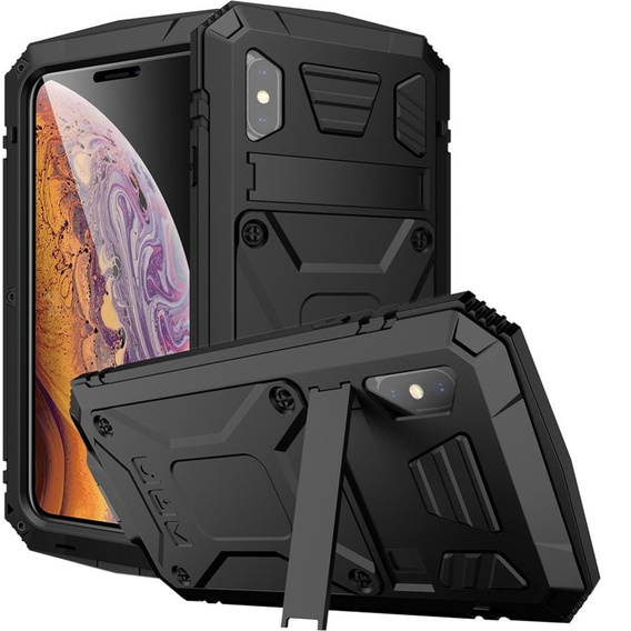 Etui do iPhone XS Max, R-JUST, pancerne, czarne