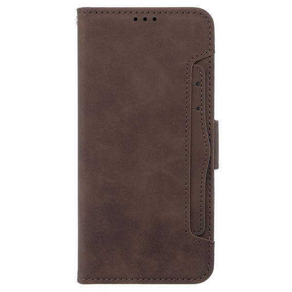 Etui z klapką do Oppo A58 4G, Card Slot, brązowe