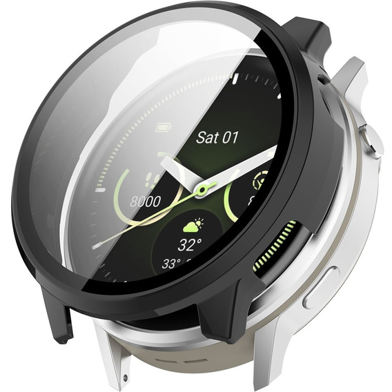 2w1 Etui + Szkło Hartowane do Garmin Venu 4 45mm, czarne