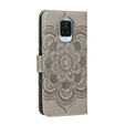 Etui z klapką do Xiaomi Redmi Note 9s/ 9 Pro, Mandala, szare