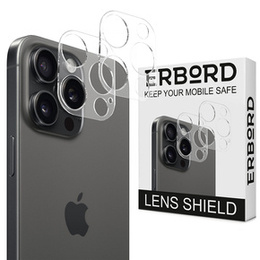 2x Szkło hartowane na aparat ERBORD do iPhone 15 Pro / 15 Pro Max, przezroczyste