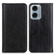 Etui z klapką do Motorola Moto G04 / G24 / G24 Power, Split Leather, czarne