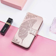 Etui z klapką do Motorola Edge 50 Fusion 5G, Butterfly, różowe rose gold