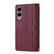Etui z klapką do Samsung Galaxy S25 Edge, Rhombus Crossbody, bordowe