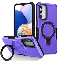Etui do Samsung Galaxy A15 5G, Kickstand Ring, fioletowe + szkło 9H