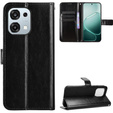 Etui z klapką do Oppo A6 Pro 5G, Crazy Horse Wallet, czarne