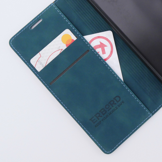 Etui do Xiaomi Redmi Note 12S, ERBORD Vintage portfel z klapką, niebieskie