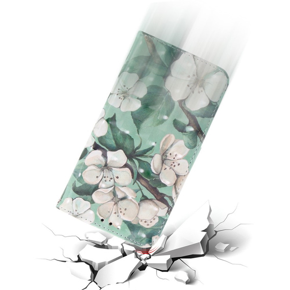 Etui z klapką do Infinix Hot 40i, Wallet, Flowers białe