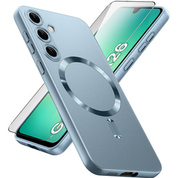 Etui do Samsung Galaxy A26 5G, ColorMag, do MagSafe, niebieskie + Szkło hartowane 9H