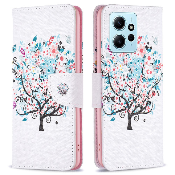 Etui z klapką do Xiaomi Redmi Note 12 4G, Wallet, Colorful Tree białe