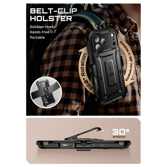 Etui Supcase do iPhone 17 Pro, Unicorn Beetle Pro, Black