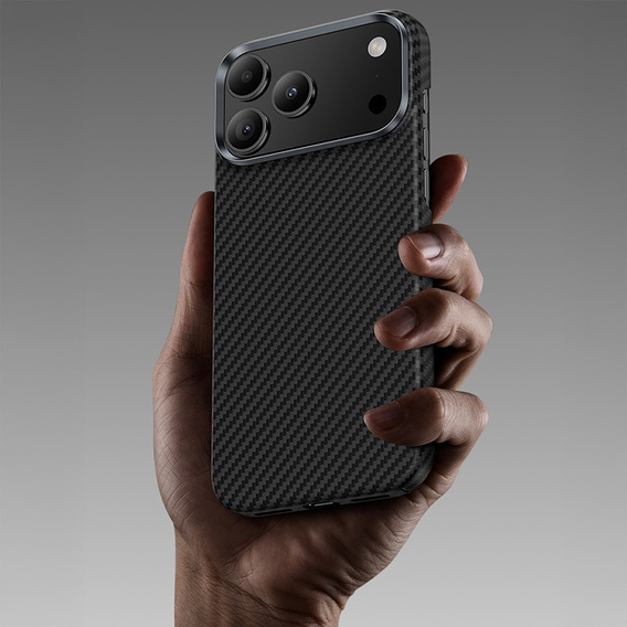 Etui BENKS Kevlar Armor Air do iPhone 17 Pro Max, Carbon Fiber 600D A070, do MagSafe – czarne