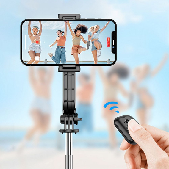 WiWU Wi-SE001 Selfie Stick Tripod + Pilot Bluetooth, czarny