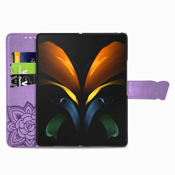 Etui z klapką do Samsung Galaxy Z Fold 4 5G, Butterfly, fioletowe
