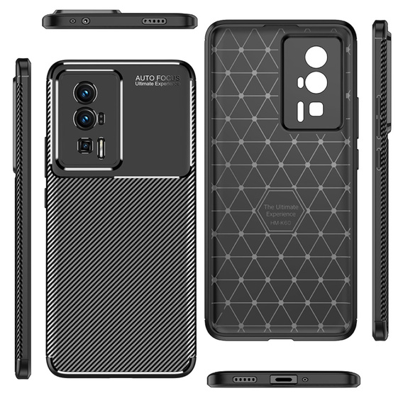 Etui do Poco F5 Pro 5G, Carbon Gel, czarne