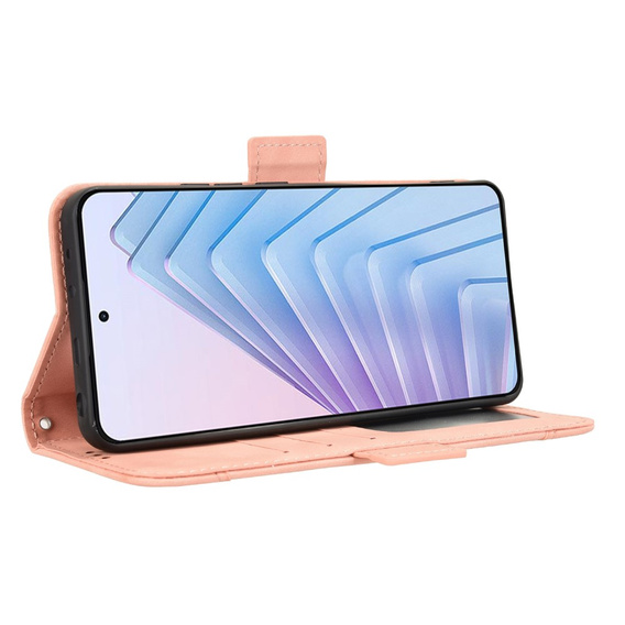 Etui z klapką do Xiaomi Redmi Note 14 4G, Card Slot, różowe