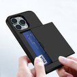 Etui do iPhone 15 Pro, Sliding Card Holder, czarne