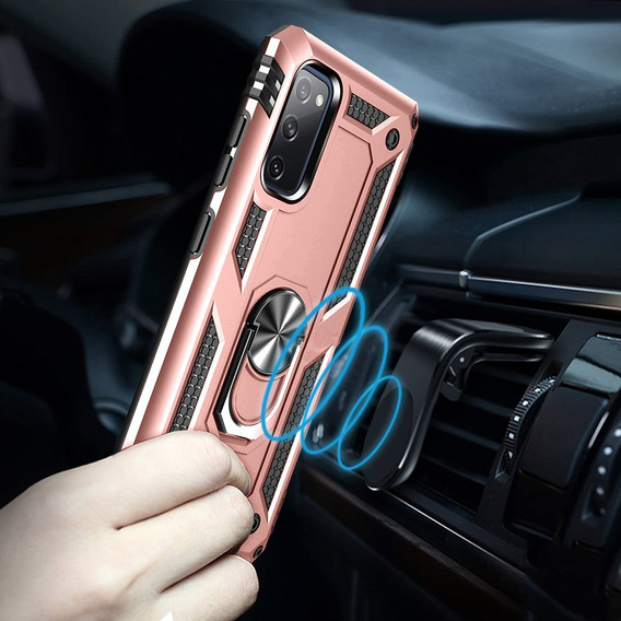 Etui pancerne do Samsung Galaxy S20 FE, Nox Case Ring, różowe rose gold