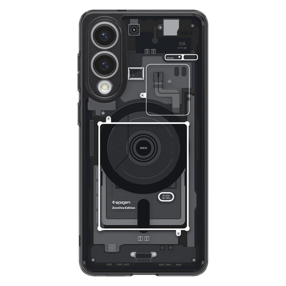 Etui Spigen do Samsung Galaxy S25 Edge,  MagSafe Ultra Hybrid, Zero One, czarne + Szkło Hartowane 9H