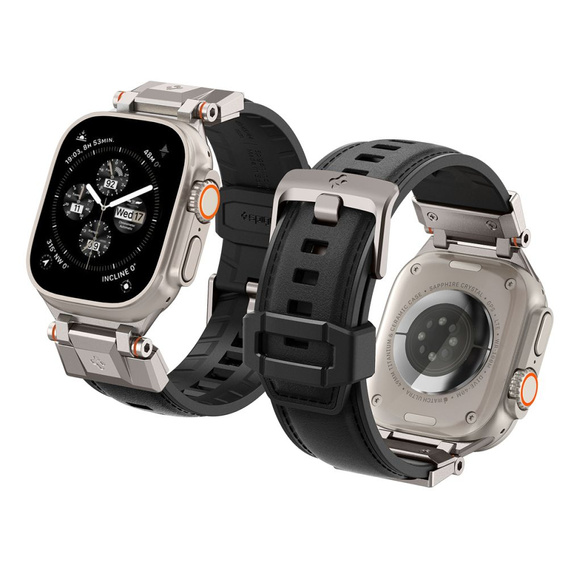 Pasek SPIGEN do Apple Watch 1/2/3/4/5/6/7/8/9/SE/Ultra/Ultra 2 42/44/45/49MM, Durapro Armor PU, Czarny