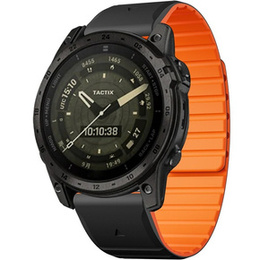 Pasek Silikonowy QuickFit do Garmin Fenix 26mm, Czarny / Pomarańczowy