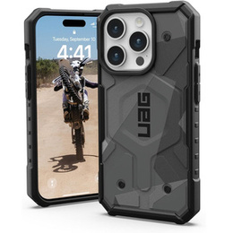 Etui Urban Armor Gear do iPhone 15 Pro, Pathfinder MagSafe Geo Camo, szare