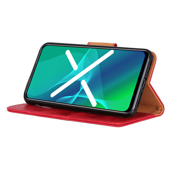 Skórzane Etui Wallet do Oppo Reno6 Pro 5G, Red