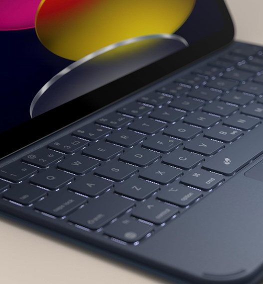 Etui z klawiaturą do iPad 11" 2025 A16 (11 gen.) / iPad 10.9" 2022 (10 gen.), Dexnor Magnetic Keyboard Touchpad, niebieskie