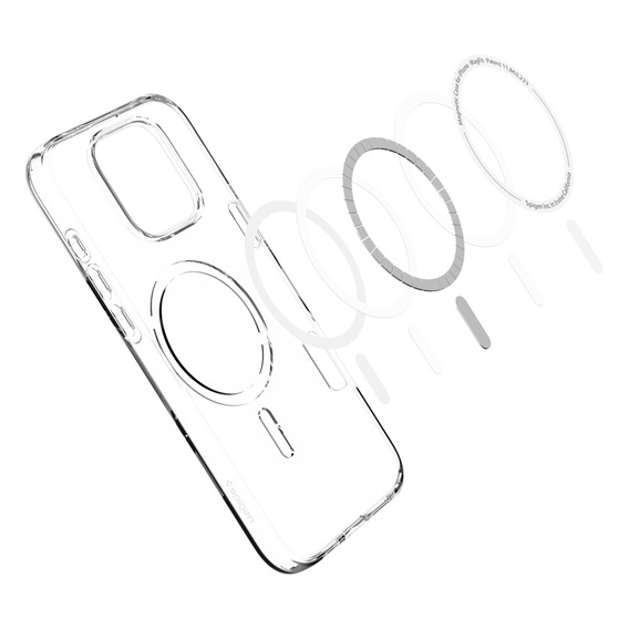 Etui Spigen do iPhone 16 Pro, Liquid Crystal Mag, przezroczyste + Szkło Hartowane 9H