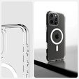 Etui ERBORD z MagSafe do iPhone 16 Pro Max, aktywny przycisk, przezroczyste + Szkło hartowane