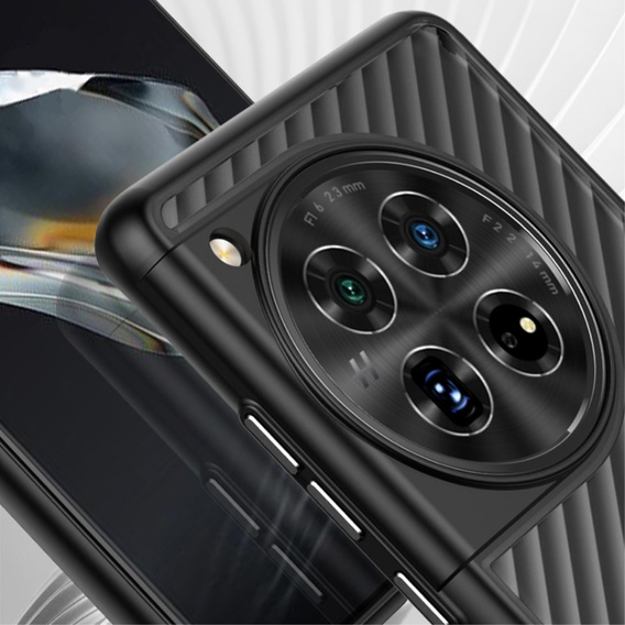 Etui do OnePlus 12 5G, Fusion Twill Stripe, przezroczyste / czarne