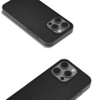 Etui skórzane do iPhone 16 Pro, ERBORD Leather MagSafe, czarne + Szkło na ekran