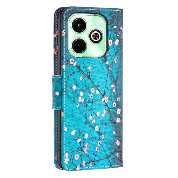 Etui z klapką do Infinix Hot 40i, Wallet, Sakura niebieskie