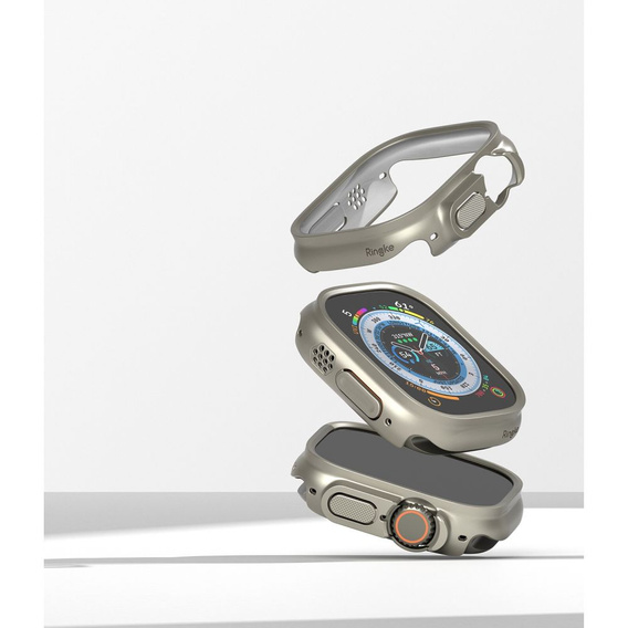 Etui Ringke do Apple Watch Ultra 1/2/3 49mm, Slim, 2-Pack, Clear / Titanium Grey