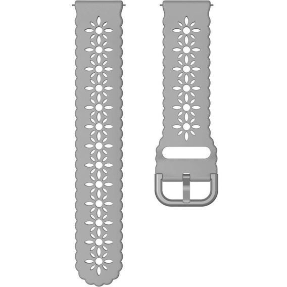 Uniwersalny Pasek Silikonowy 22mm Soft Hollowed-out, Szary