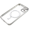 Etui do iPhone 14, Electro MagSafe, srebrne + Szkło na ekran