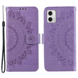 Etui z klapką do Motorola Moto G73 5G, Mandala, fioletowe