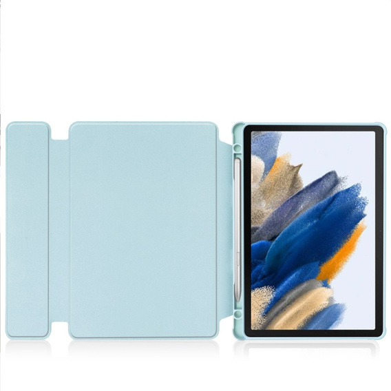 Etui z klawiaturą do Samsung Galaxy Tab A9+, Rotary 360° Leather, jasnoniebieskie