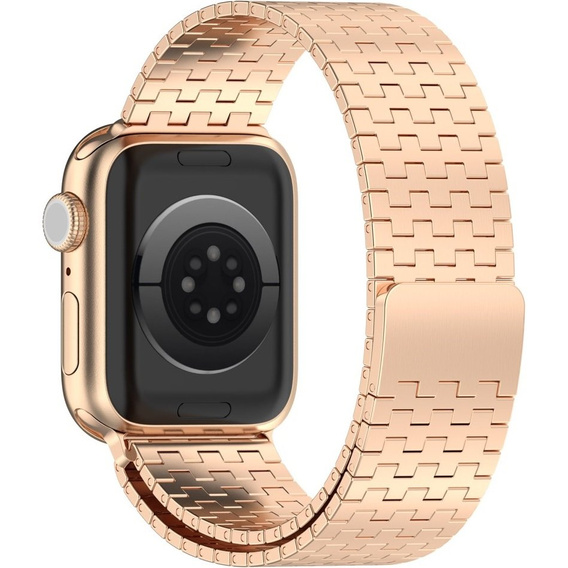 Stalowa Bransoleta do Apple Watch 1/2/3/4/5/6/7/8/9/10/11/SE Ultra 1/2/3 42/44/45/46/49mm, Różowe złoto