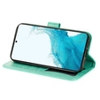 Zestaw Etui z klapką do Samsung Galaxy A54 5G, portfel Mandala i kwiaty, zielone + szkło