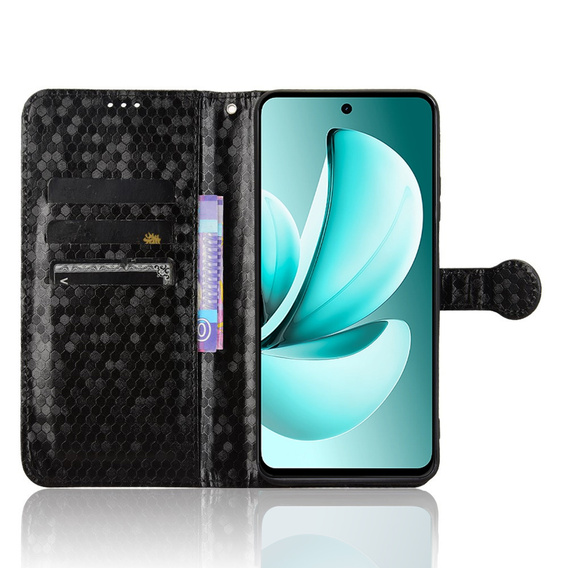 Etui z klapką do Realme C71, Wallet Rhombus, czarne