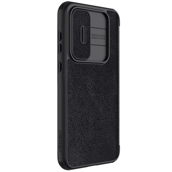 Etui z klapką NILLKIN do Samsung Galaxy A35 5G, CamShield Qin Pro, skórzane, czarne