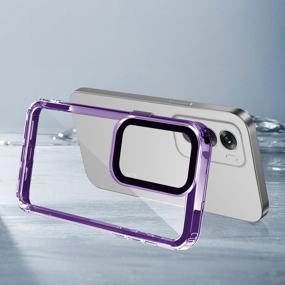 Etui do Oppo Reno 12 Pro, Fusion Hybrid, przezroczyste / fioletowe