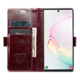 Etui z klapką CASEME do Samsung Galaxy Note 10 Plus, Waxy Textured, czerwone