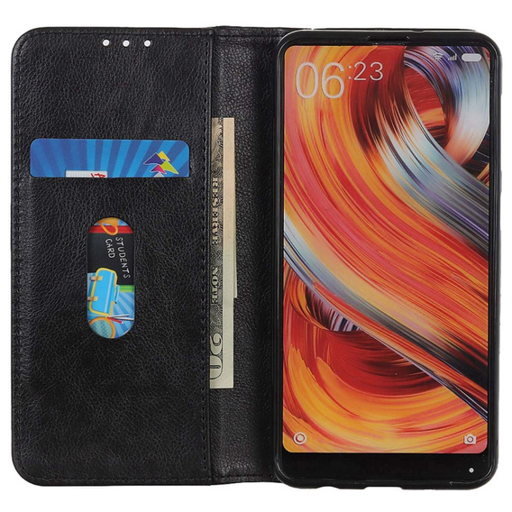 Etui do Samsung Galaxy M34, Wallet Litchi Leather, czarne