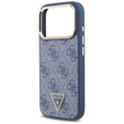 Etui GUESS do iPhone 17 Pro, 4G Triangle Logo MagSafe, niebieskie